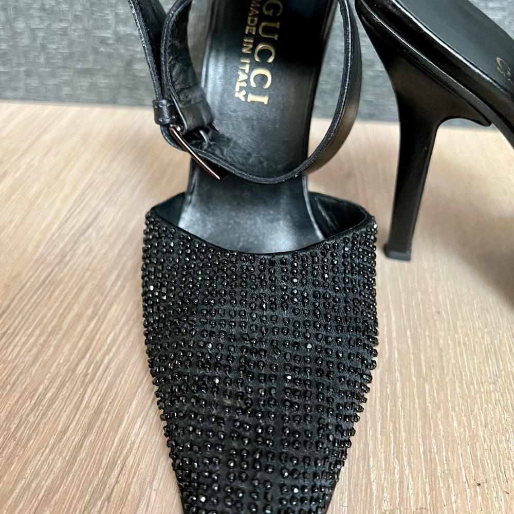 Vintage Gucci Leather Ankle Cuff and Beaded Toe Size 35 1/2 - Picture 3 of 10